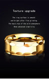 New Arrival 8mm Width High Polished Faceted Tungsten Jewellery Electroplated Gold and Silver Men's Finger Rings