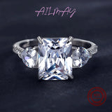 Exquisite Luxury Princess Cut 3ct  AAAA Lab Created Diamond 925 Silver Ring