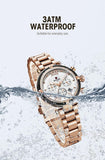 Top Brand Fashion Stainless Steel Strap Quartz Chronograph Calendar Waterproof Women Wristwatches - The Jewellery Supermarket