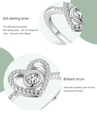 Top Quality Silver Sparkling AAAA Lab Created Diamond Elegant Heart Ring
