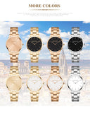 Elegant Rose Gold Plated Round Dial Stain Steel Band Women Watches Japan Movement Quartz Waterproof Wristwatches