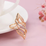 Trendy 14K Rolled Rose Gold Ethnic Style Luxury AAA Zircon Diamonds Rings for Women - Fashion Fine Jewellery