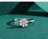 New Romantic Flower Design 925 Sterling Silver AAAA Lab Created Diamond Rings