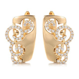 Super Ethnic Glossy 14K Filled Rose Gold 14K Zircon Diamonds Huggie Earrings - High Quality Daily Fine Jewellery