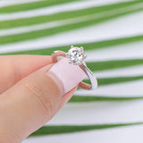 1CT 0.5CT 2CT 3CT VVS1 D Colour Moissanite Solitaire Wedding Engagement Silver Rings