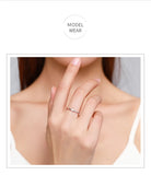 Princess Cut 925 Sterling Silver Personality Clear AAAA Lab Created Diamond Ring