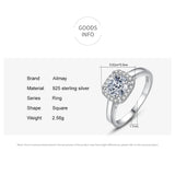 Brilliant Cushion-Cut AAAA Lab Created Diamond 925 Sterling Silver Charm Ring
