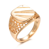 14 Karat Gold Filled Glossy Big Size Openwork Chevron Rings For Men Trendy Jewellery