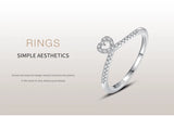 Hearts Design AAAA Lab Created Diamonds 925 Sterling Silver Stackable Rings