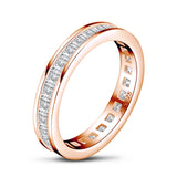 New Silver Full Eternity Princess Cut Simulated Diamond Engagement Wedding Ring