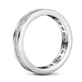 New Silver Full Eternity Princess Cut Simulated Diamond Engagement Wedding Ring