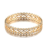 Adorable Hollow 14K Gold Filled AAA Zircon Diamonds Double Row Micro-wax Inlay Ring
