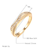 Adorable Geometric lines 14K Rolled Rose Gold AAA Zircon Diamonds Bride Rings - Ethnic Fashion Fine Jewellery