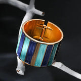 New Punk Style Dripping Oil Alloy Cuff Bangles Bracelets For Women -  Big Metal Bangle Fashion Statement Jewellery - The Jewellery Supermarket