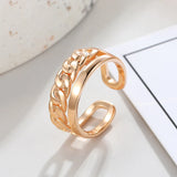 Superb 14K Gold Filled Glossy Simple Geometry Ring Minimalist Style Jewellery