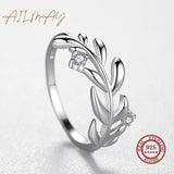 Exquisite Branch and Leaves AAAA Lab Created Diamonds 925 Sterling Silver Rings