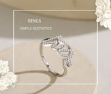 Romantic "LOVE" Script Ring Decorated AAAA Lab Created Diamonds 925 Silver Ring