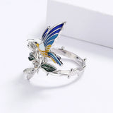 New Hummingbird Design AAA Zircon Epoxy Creative Bird Handmade Enamel Ring