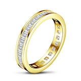 New Silver Full Eternity Princess Cut Simulated Diamond Engagement Wedding Ring