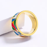 Exquisite 18K Gold Colour Irregular Epoxy Handmade Enamel Women's Ring