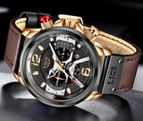 New Arrival Top Brand Leather Chronograph Waterproof Sport Automatic Date Quartz Mens Watches - The Jewellery Supermarket