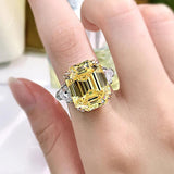 Outstanding Silver Sparkling 13*16mm Pink Yellow White  AAAAA  High Carbon Diamond Fine Jewellery Big Rings - The Jewellery Supermarket