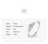 Dazzling 925 Sterling Silver Sparkling Princess Cut AAAA Lab Created Diamond Ring
