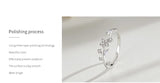 Lovely Flower and Leaf Design AAAA Lab Created Diamonds Sterling Silver Rings