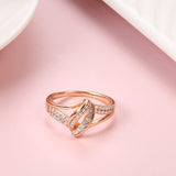 Natural Zircon Bride Wedding Ring 585 Rose Gold Fashion Cross Crystal Rings for Women - Vintage Party Jewellery - The Jewellery Supermarket