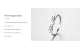 Delicate Curved Geometric Wing Design AAAA Lab Created Diamond Silver Ring