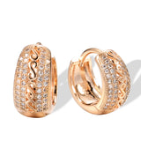 14K Filled Gold Gold Micro AAA Zircon Diamonds Middle Vintage Hoop Fashion Earrings