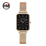 Elegant Rectangle Ultrathin Nordic New Design Quartz Movement Fashion Stainless Steel Mesh Bracelet Ladies Watches
