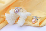 Amazing Multicolour Freshwater Cultured Pearls AAA Zircon Diamonds Silver Rings