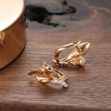 14 Karat Gold Filled AAA zircon Diamonds Vintage Bride Wedding Fine Jewellery Earrings