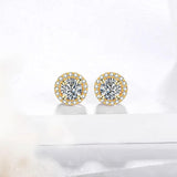 Magnificent 1 Carat 18KGP D Colour Moissatine Diamonds Stud Earrings For Women - 925 Sterling Silver Fine Jewellery - The Jewellery Supermarket