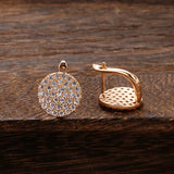 14 Karat Gold Filled Full Paved Shiny AAA Zircon Diamonds Stud  Luxury Earrings For Women