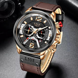 New Arrival Top Brand Leather Chronograph Waterproof Sport Automatic Date Quartz Mens Watches - The Jewellery Supermarket