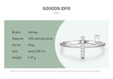 Geometric Design Sterling Silver AAAA Lab Created Diamonds Minimalist Ring