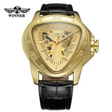 New Top Brand Luxury Full Black Unique Triangle Dial Design Luminous Hand Sport Mechanical Automatic Watches