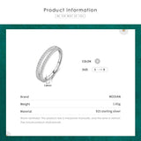 Sterling Silver Double Circle Line Simple Clear AAAA Simulated Diamonds Finger Ring - Shiny Fashion Jewellery - The Jewellery Supermarket