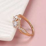 Superb Rolled 14K Rose Gold Micro-wax Inlay AAA Zircon Diamonds Ring High Quality Fine Jewellery