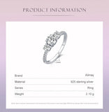 Luxury Round Cut Dazzling AAAA Lab Created Diamond 925 Sterling Silver Ring