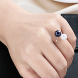 New Arrival Multicolour Natural Freshwater Pearl 925 Sterling Silver Fashion Rings