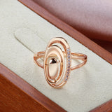 Unusual Minimalist Geometry Luxury 14K Rolled Rose Gold AAA Zircon Diamonds Ring - Fashion Fine Jewellery