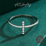 Geometric Design Sterling Silver AAAA Lab Created Diamonds Minimalist Ring
