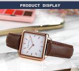 New Arrival Top Brand Elegant Solid Stainless Steel Square Dial Quartz Rose Gold Colour Ladies Watches for Women