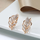 14K Gold Filled New AAA White Zircon Diamonds Golden Hollow Plump Personality Earrings