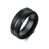 New Arrival 8mm Stylish Thin Line Style Tungsten Carbide Rings for Men - Popular Wedding Rings - The Jewellery Supermarket