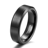 New Arrival Classic Style 4/6/8mm Brushed Black Tungsten Ring Engagement Wedding Rings - Fashion Women Jewellery
