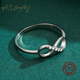 Infinity Love Design 925 Sterling Silver AAAA Lab Created Diamonds Romantic Ring
